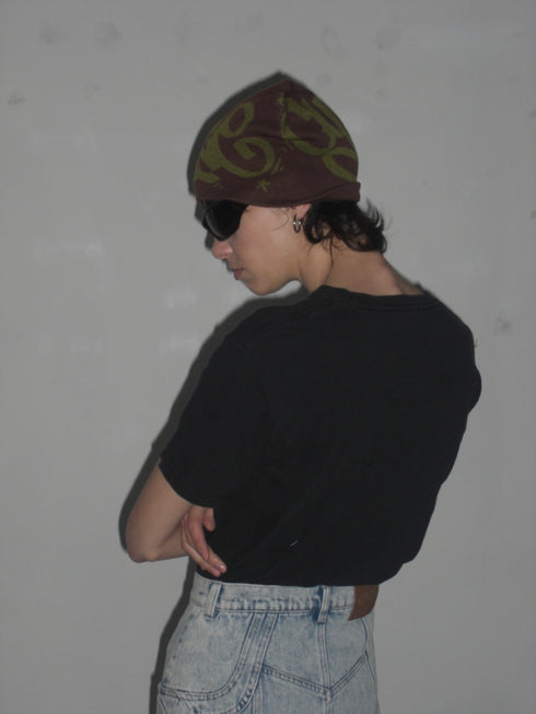 nyke × Cycle TAG BEANIE -BROWN×KHAKI-